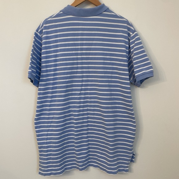 Polo Ralph Lauren Shirt XL Blue White Striped Orange Pony Preppy Cotton Mens XL - Picture 13 of 16